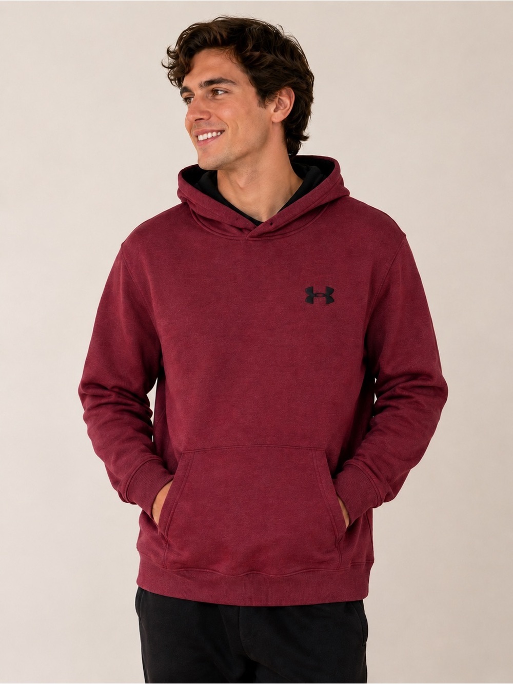 Under Armour Fleece Lined Pullover Hoodie Sweatshirt Burgundy Red Size 3xl